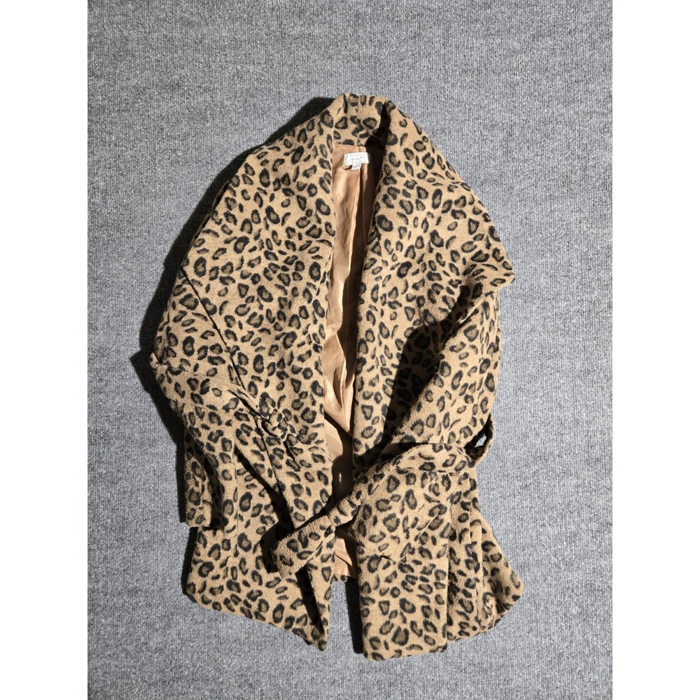 Mud Pie Women's Albany Leopard Black Gray Coat Size Small